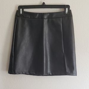Faux Leather Skirt with Slit. NWB